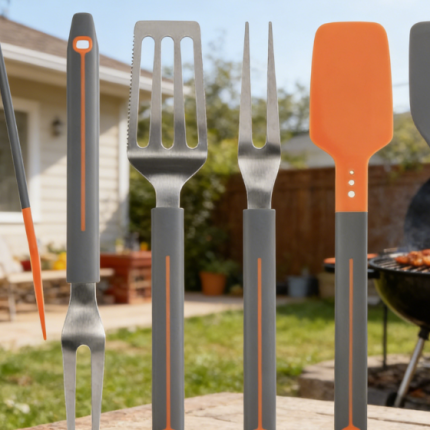 Multi-functional BBQ Tool Set - Tongs, Spatula, and Spoon Combo (Outdoor Cooking Tools)