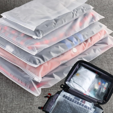 Travel Luggage Organizer Bags, Resealable Slider Zip Plastic Clothing Packaging, Storage Organizing Pouches