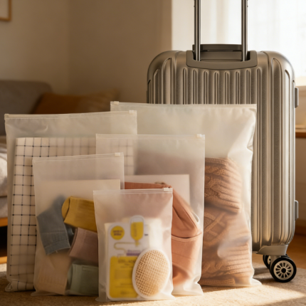 Frosted Travel Storage Bags, Zip Lock Packing Organizer Bags