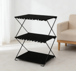 Folding Shelf Storage Rack, Storage Shelving Organizer for Kitchen Camping Picnic Indoor Outdoor - Image 2