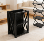 Portable Collapsible Table Storage Rack, Folding Lightweight Roll Up Table for Indoor Outdoor Picnic Camping Kitchen