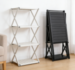 Portable Collapsible Table Storage Rack, Folding Lightweight Roll Up Table for Indoor Outdoor Picnic Camping Kitchen - Image 2