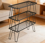 Stainless Steel Storage Rack Outdoor Camping Folding Portable Table BBQ Desk